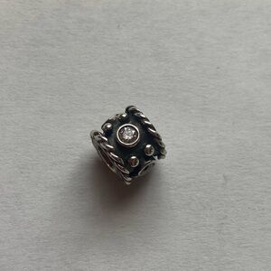 Authentic Discontinued Pandora Sterling Silver "Abstract Crown" Charm